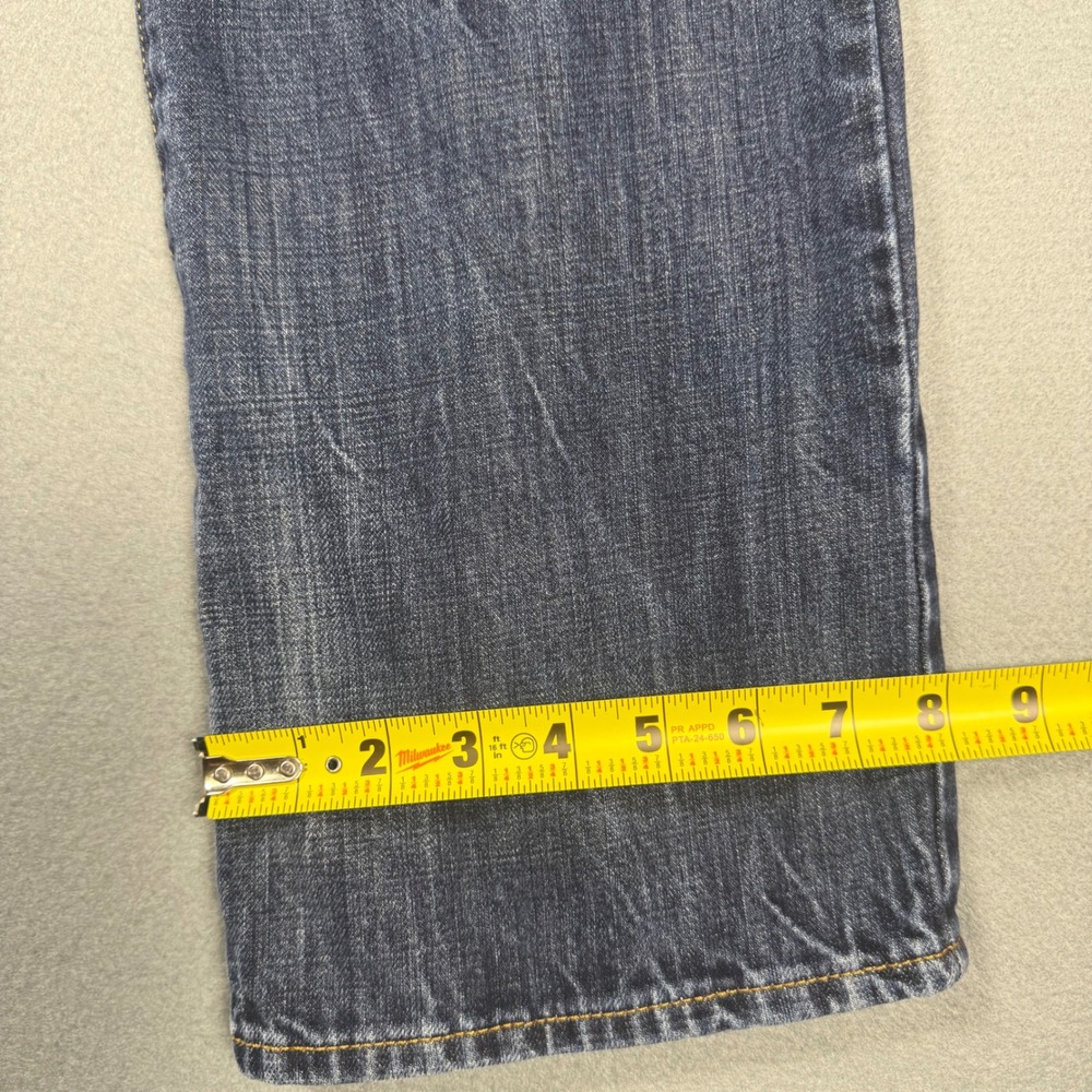 American Eagle Outfitters Original Boot Mens 34x32 Dark Wash Blue Denim Jeans - Picture 13 of 14